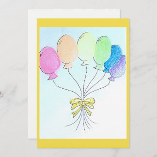 お祝い誕生日バルーンカ空白のード 招待状