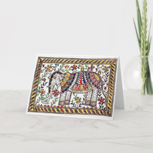 お祝い象の挨拶状 カード (正面)