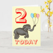 お祝い象。 カード (黄色い花)