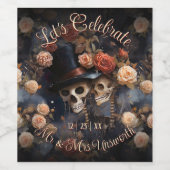 お祝い赤面バラゴシック結婚式の引き出物バッグ ワインラベル (シングルラベル)