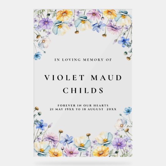 お祝い追悼式 アクリルサイン (正面)