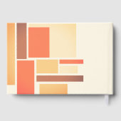 お祝い退職 オレンジ ブロック 抽象 カスタム ゲストブック (裏面)