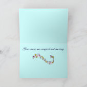 お祝い音楽性能のノートおよび星 カード (内部)