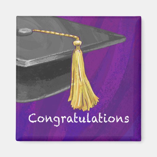 お祝い黒紫 マグネット (正面)