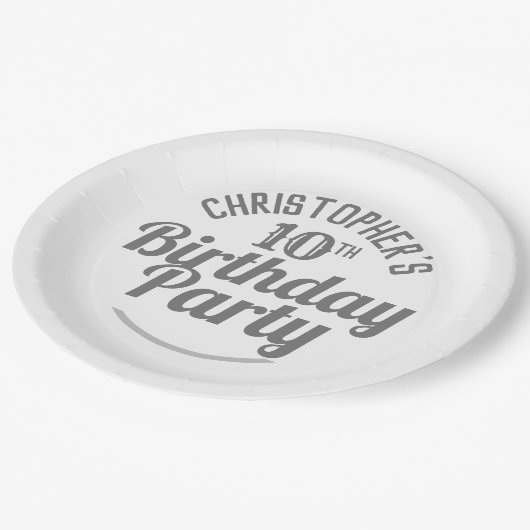 お祝い10歳の誕生日紙プレート ペーパープレート (アングル)