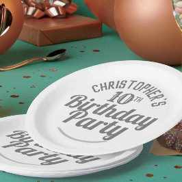 お祝い10歳の誕生日紙プレート ペーパープレート