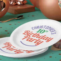 お祝い10歳の誕生日紙プレート