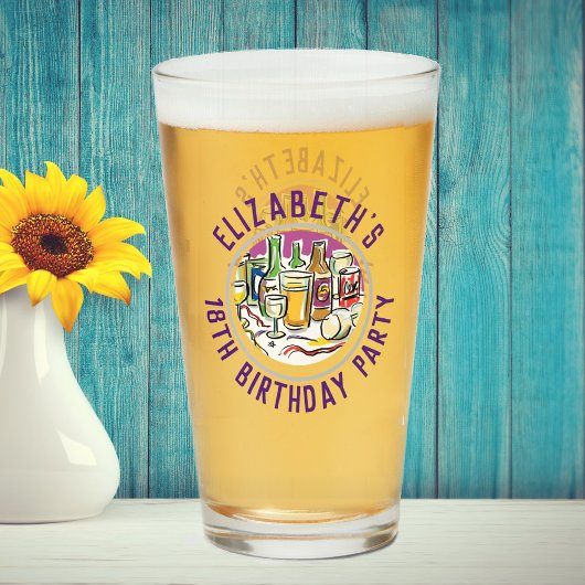 お祝い18誕生日ガラス タンブラーグラス