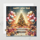 お祝い2025年新年 喜びの慶祝カード シーズンカード (正面/裏面)