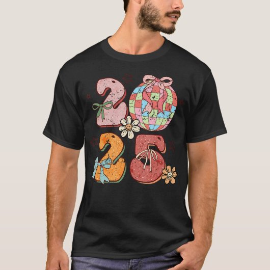 お祝い2025 Happy New Year 2025パーティーファミリー Tシャツ (正面)