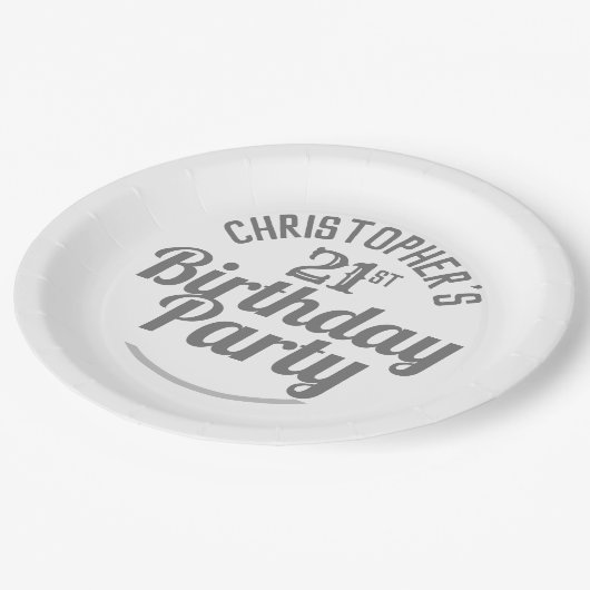 お祝い21歳の誕生日紙プレート ペーパープレート (アングル)