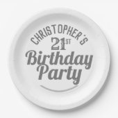 お祝い21歳の誕生日紙プレート ペーパープレート (正面)