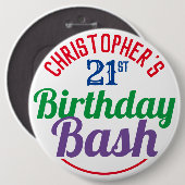 お祝い21歳 缶バッジ (正面&裏面)
