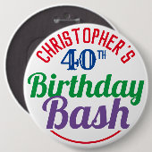 お祝い40歳の誕生日ボタン 缶バッジ (正面&裏面)