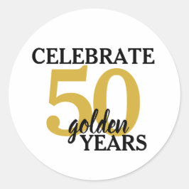 お祝い50周年 50年の黄金の歳月を祝おう ラウンドシール