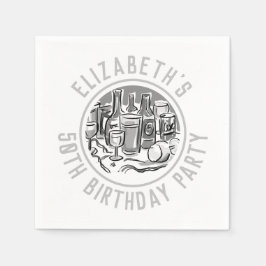 お祝い50誕生日 スタンダードカクテルナプキン