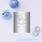 お祝い60周年 - シルバー ホワイト ご招待 チラシ (シングル)