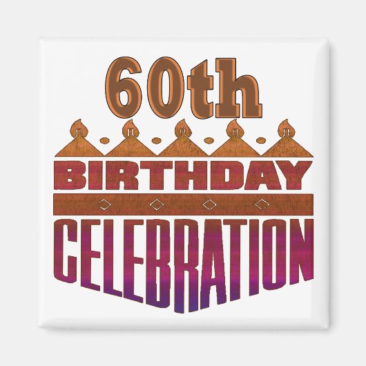 お祝い60番目の誕生日ギフト マグネット (正面)