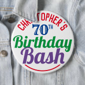 お祝い70歳の誕生日ボタン 缶バッジ (インサイチュ)