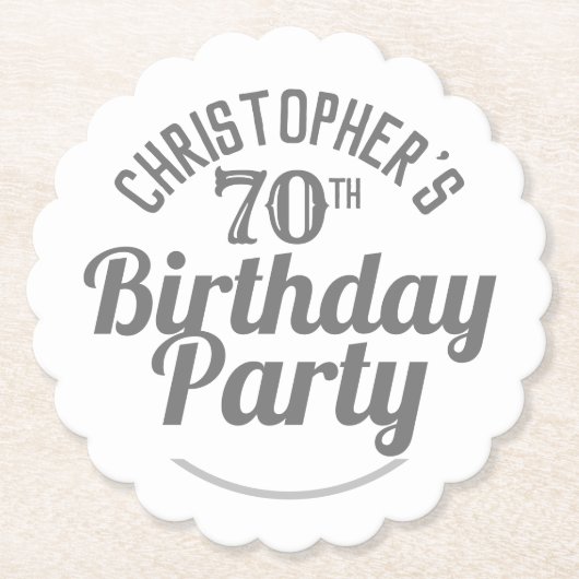 お祝い70歳誕生日紙コースター ペーパーコースター (正面)