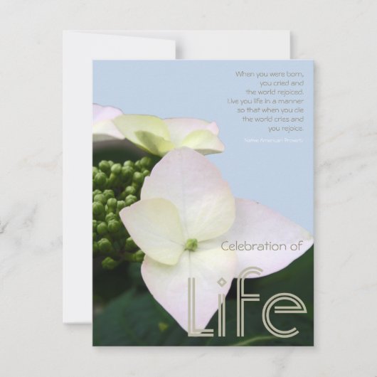 お祝い8感動的引用文 招待状 (正面)