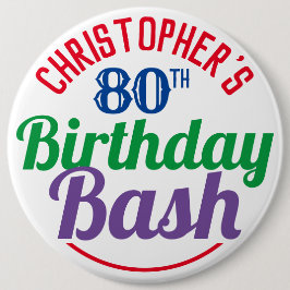 お祝い80歳の誕生日ボタン 缶バッジ