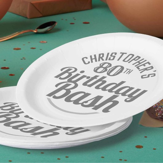お祝い80歳の誕生日紙プレート ペーパープレート