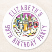 お祝い90誕生日 ラウンドペーパーコースター (正面)