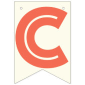 お祝い-アイボリーの白く及び多彩な文字 バンティングフラッグ (第1の旗)