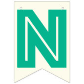 お祝い-アイボリーの白く及び多彩な文字 バンティングフラッグ (第3の旗)