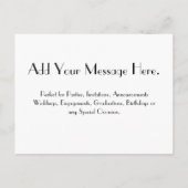 お祝い！ インビテーションポストカード (裏面)