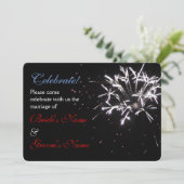 お祝い ウェディング 赤/白/青 2 招待状 (スタンド正面)