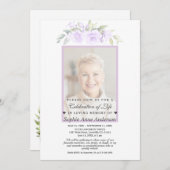 お祝い・オブ・ライフあせ花写真追悼碑 招待状 (正面/裏面)