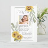 お祝い・オブ・ライフひまわり葬儀写真 招待状 (スタンド正面)