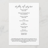 お祝い・オブ・ライフシンプルフォト記念葬儀 プログラム (裏面)