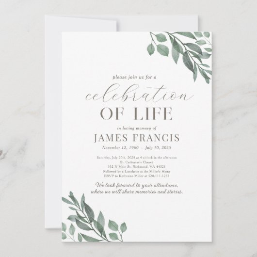 お祝い・オブ・ライフシンプルモダン招待状 招待状 (正面)