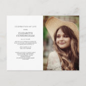 お祝い・オブ・ライフシンプル・シックエレガントフォト インビテーションポストカード (正面)