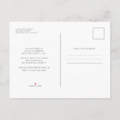 お祝い・オブ・ライフシンプル・シックエレガントフォト インビテーションポストカード (裏面)