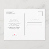 お祝い・オブ・ライフシンプル・シックエレガントフォト インビテーションポストカード (裏面)