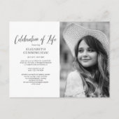 お祝い・オブ・ライフシンプル・シックエレガントフォト インビテーションポストカード (正面)