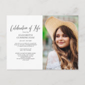 お祝い・オブ・ライフシンプル・シックエレガントフォト インビテーションポストカード (正面)