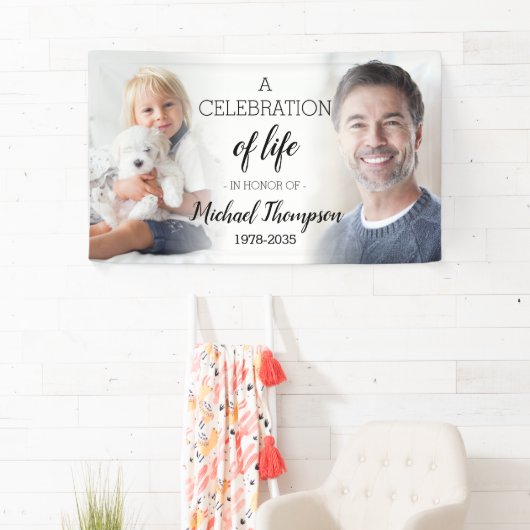 お祝い・オブ・ライフパーソナライズされた2写真記念 横断幕 (インサイチュ)