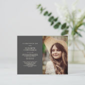 お祝い・オブ・ライフモダン・シックエレガントフォト インビテーションポストカード (スタンド正面)