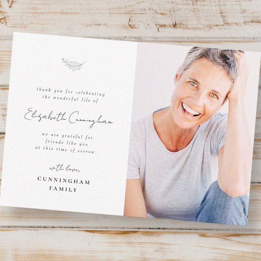 お祝い・オブ・ライフモダン・シンプルミニマル写真 サンキューカード