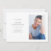 お祝い・オブ・ライフモダン・シンプルミニマル写真 招待状 (正面)