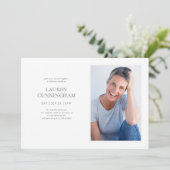 お祝い・オブ・ライフモダン・シンプルミニマル写真 招待状 (スタンド正面)