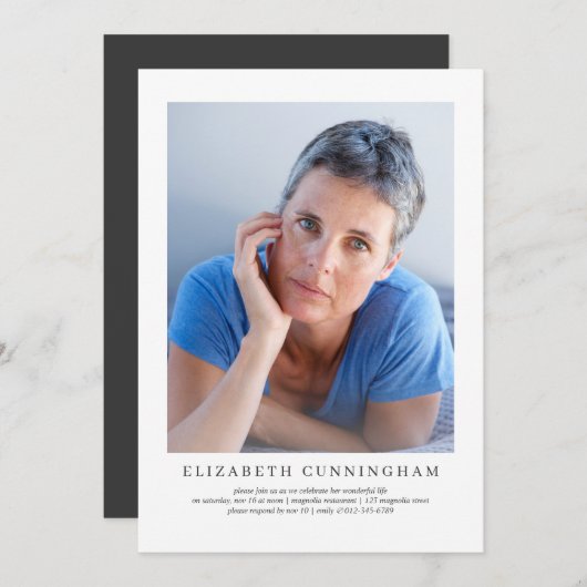 お祝い·オブ·ライフモダン·シンプル 招待状 (正面/裏面)