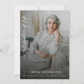 お祝い・オブ・ライフ写真葬儀 招待状 (正面)