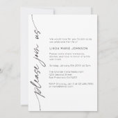 お祝い・オブ・ライフ写真葬儀 招待状 (裏面)