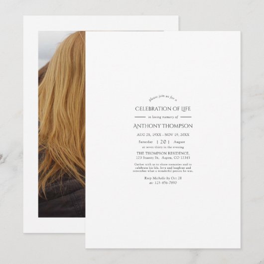 お祝い・オブ・ライフ招待状 招待状 (正面/裏面)